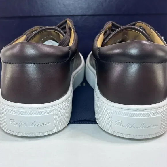 Ralph Lauren Purple Label Severn Sneaker Shoe Mens 7D BROWN Calf Leather - Picture 4 of 9